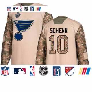 Blues #10 Brayden Schenn Camo Authentic 2017 Veterans Day Stanley Cup Final Bound Stitched Hockey Jersey