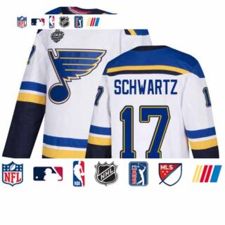 Blues #17 Jaden Schwartz White Road Authentic Stanley Cup Final Bound Stitched Hockey Jersey
