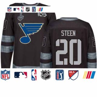 Blues #20 Alexander Steen Black 1917-2017 100th Anniversary Stanley Cup Final Bound Stitched Hockey Jersey