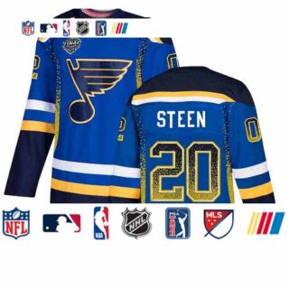 Blues #20 Alexander Steen Blue Home Authentic Drift Fashion Stanley Cup Final Bound Stitched Hockey Jersey