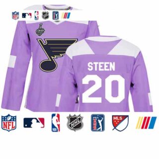 Blues #20 Alexander Steen Purple Authentic Fights Cancer Stanley Cup Final Bound Women's Stitched Hockey Jersey