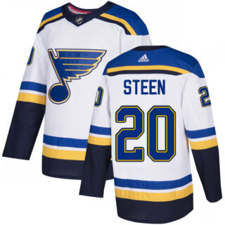 Blues #20 Alexander Steen White Road Authentic Stitched Hockey Jersey