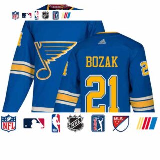 Blues #21 Tyler Bozak Blue Alternate Authentic Stitched Hockey Jersey