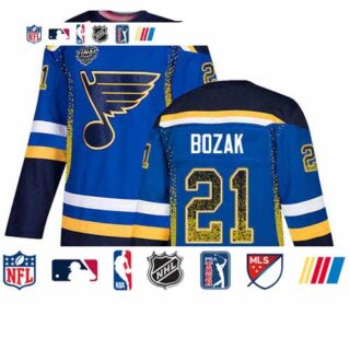 Blues #21 Tyler Bozak Blue Home Authentic Drift Fashion Stanley Cup Final Bound Stitched Hockey Jersey