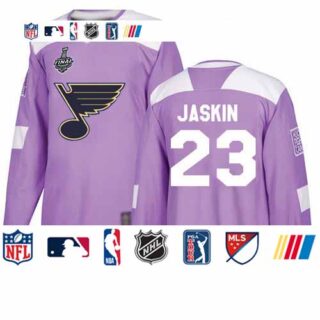 Blues #23 Dmitrij Jaskin Purple Authentic Fights Cancer Stanley Cup Final Bound Stitched Hockey Jersey