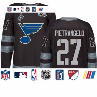 Blues #27 Alex Pietrangelo Black 1917-2017 100th Anniversary Stanley Cup Final Bound Stitched Hockey Jersey