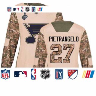 Blues #27 Alex Pietrangelo Camo Authentic 2017 Veterans Day Stanley Cup Final Bound Women's Stitched Hockey Jersey