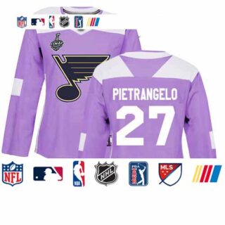 Blues #27 Alex Pietrangelo Purple Authentic Fights Cancer Stanley Cup Final Bound Women's Stitched Hockey Jersey
