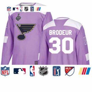 Blues #30 Martin Brodeur Purple Authentic Fights Cancer Stanley Cup Final Bound Stitched Hockey Jersey