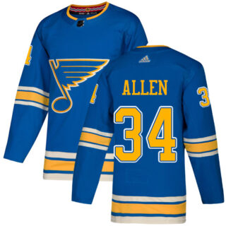 Blues #34 Jake Allen Blue Alternate Authentic Stitched Hockey Jersey