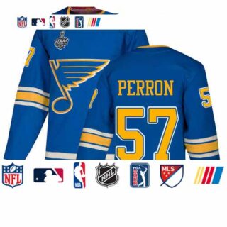 Blues #57 David Perron Blue Alternate Authentic Stanley Cup Final Bound Stitched Hockey Jersey