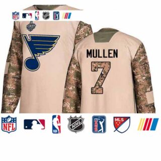 Blues #7 Joe Mullen Camo Authentic 2017 Veterans Day Stanley Cup Final Bound Stitched Hockey Jersey