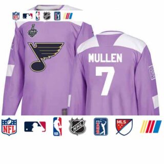 Blues #7 Joe Mullen Purple Authentic Fights Cancer Stanley Cup Final Bound Stitched Hockey Jersey