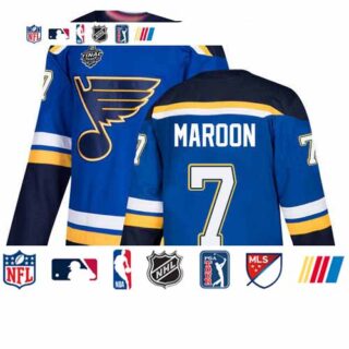 Blues #7 Patrick Maroon Blue Home Authentic Stanley Cup Final Bound Stitched Hockey Jersey