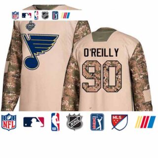 Blues #90 Ryan O'Reilly Camo Authentic 2017 Veterans Day Stanley Cup Final Bound Stitched Hockey Jersey