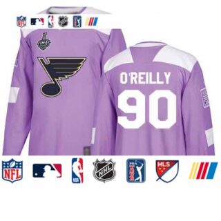 Blues #90 Ryan O'Reilly Purple Authentic Fights Cancer Stanley Cup Final Bound Stitched Youth Hockey Jersey