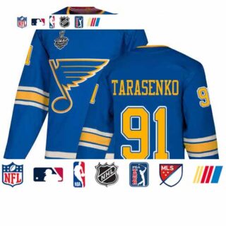 Blues #91 Vladimir Tarasenko Blue Alternate Authentic Stanley Cup Final Bound Stitched Hockey Jersey