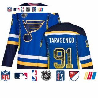 Blues #91 Vladimir Tarasenko Blue Home Authentic Drift Fashion Stanley Cup Final Bound Stitched Hockey Jersey