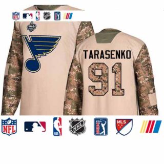 Blues #91 Vladimir Tarasenko Camo Authentic 2017 Veterans Day Stanley Cup Final Bound Stitched Youth Hockey Jersey