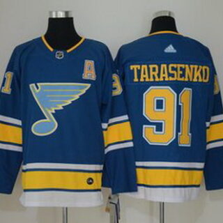 Blues 91 Vladimir Tarasenko Blue Alternate Adidas Jersey