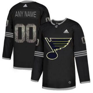 Blues Black Shadow Logo Print Men's Customized Adidas Jersey