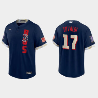 Boston Red Sox #17 Mathan Eovaldi 2021 Mlb All Star Game Fan's Version Navy Jersey