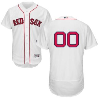 Boston Red Sox White Men's Flexbase Customized Jersey