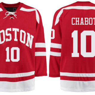 Boston University Terriers BU 10 Gabriel Chabot Red Stitched Hockey Jersey