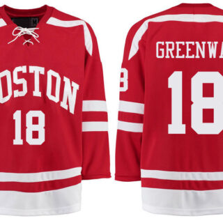 Boston University Terriers BU 18 Jordan Greenway Red Stitched Hockey Jersey