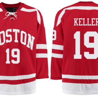 Boston University Terriers BU 19 Clayton Keller Red Stitched Hockey Jersey