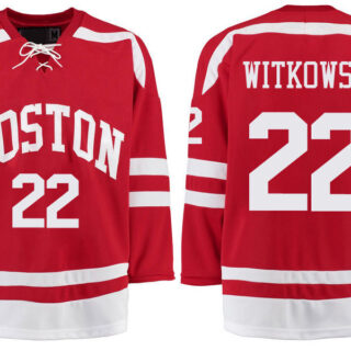 Boston University Terriers BU 22 Jake Witkowski Red Stitched Hockey Jersey
