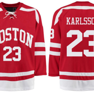 Boston University Terriers BU 23 Jakob Forsbacka Karlsson Red Stitched Hockey Jersey