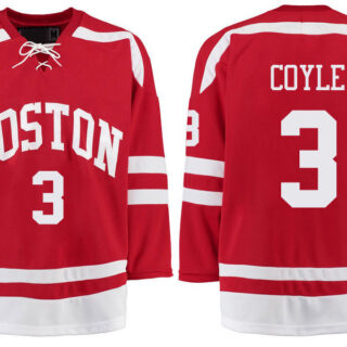 Boston University Terriers BU 3 Charlie Coyle Red Stitched Hockey Jersey