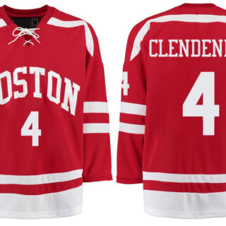 Boston University Terriers BU 4 Adam Clendening Red Stitched Hockey Jersey