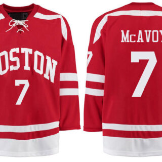 Boston University Terriers BU 7 Charlie McAvoy Red Stitched Hockey Jersey