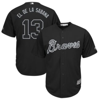 Braves 13 Ronald Acuna Jr El De La Sabana Black 2019 Players' Weekend Player Jersey