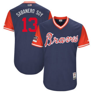 Braves 13 Ronald Acuna Jr. Sabanero Soy Navy 2018 Players' Weekend Authentic Team Jersey