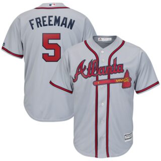 Braves 5 Freddie Freeman Gray Cool Base Jersey