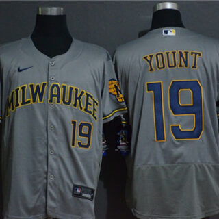 Brewers 19 Robin Yount Gray 2020 Nike Flexbase Jersey
