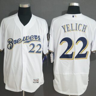 Brewers 22 Christian Yelich White Flexbase Jersey