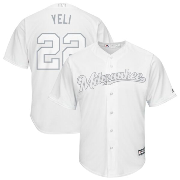 Brewers 22 Christian Yelich Yeli White 2019 Players' Weekend Player Jersey
