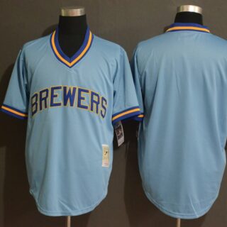 Brewers Blank Blue Cooperstown Collection Jersey