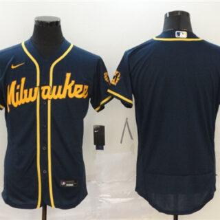 Brewers Blank Navy Nike 2020 Flexbase Jersey