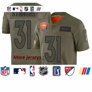 Broncos #31 Justin Simmons Camo Youth Stitched Football Limited 2019 Salute to Service Jersey