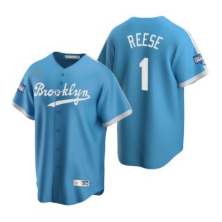 Brooklyn Dodgers #1 Pee Wee Reese Light Blue 2020 World Series Champions Cooperstown Collection Jersey