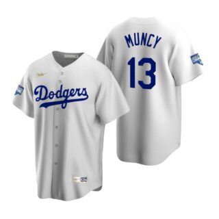 Brooklyn Dodgers #13 Max Muncy White 2020 World Series Champions Cooperstown Collection Jersey