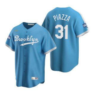 Brooklyn Dodgers #31 Mike Piazza Light Blue 2020 World Series Champions Cooperstown Collection Jersey