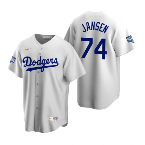 Brooklyn Dodgers #74 Kenley Jansen White 2020 World Series Champions Cooperstown Collection Jersey