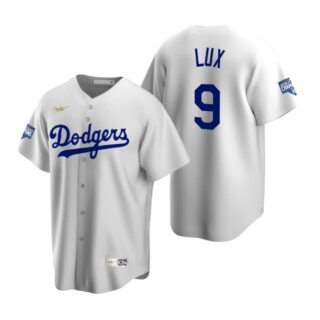 Brooklyn Dodgers #9 Gavin Lux White 2020 World Series Champions Cooperstown Collection Jersey