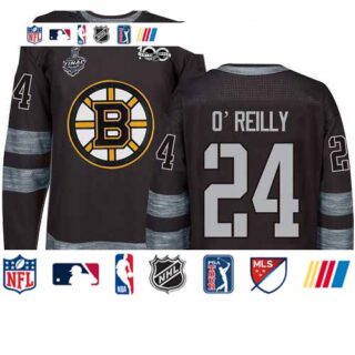 Bruins #24 Terry O'Reilly Black 1917-2017 100th Anniversary Stanley Cup Final Bound Stitched Hockey Jersey